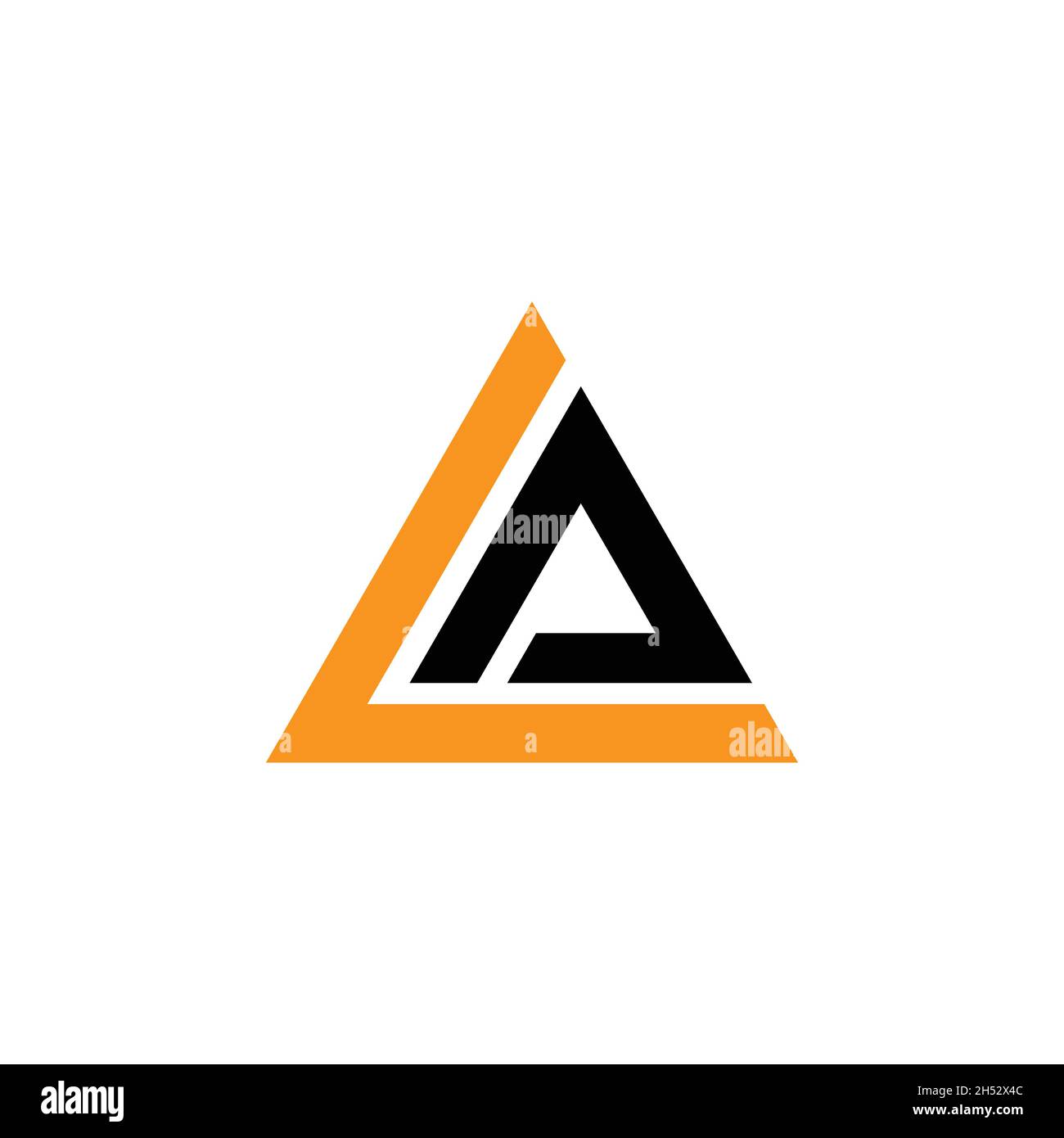 Lettera iniziale del vettore di disegno del logo del triangolo CA Illustrazione Vettoriale