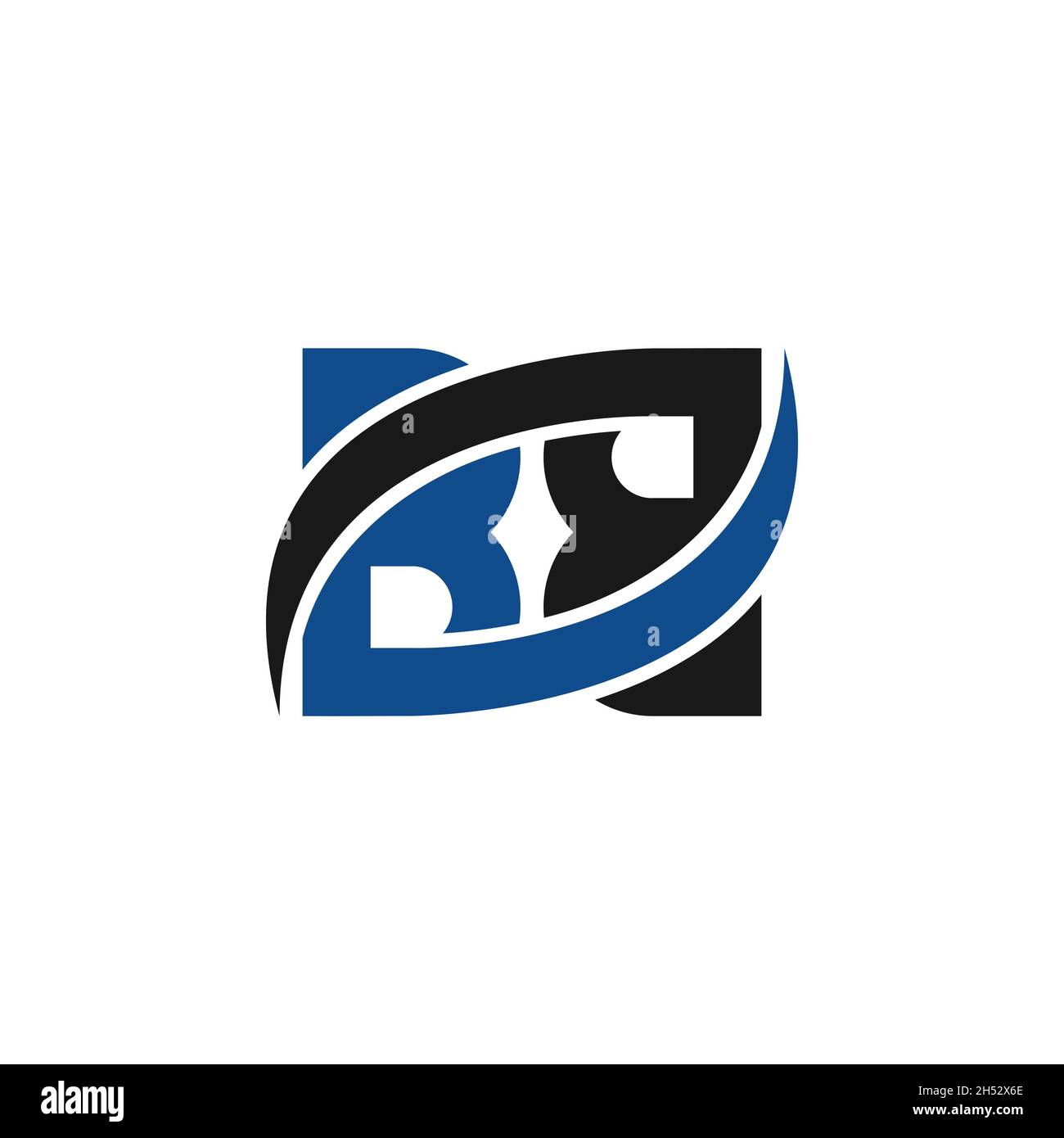 Lettera iniziale BTB Swoosh logo disegno vettore Illustrazione Vettoriale