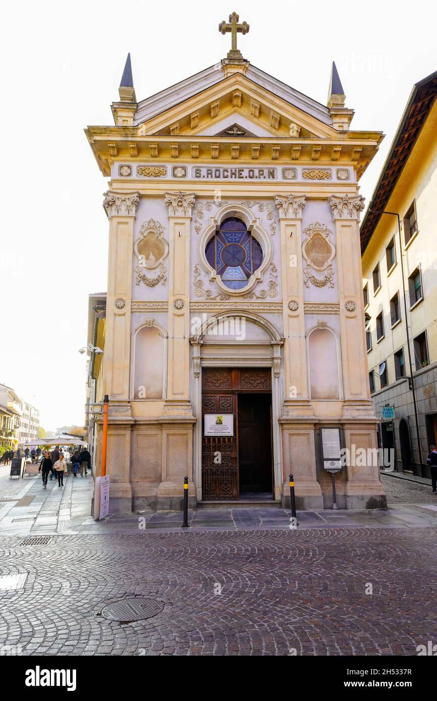 Biserica Ortodoxa Romana, Chiesa di San Rocco nel centro storico di Bra, provincia di Cuneo, regione Piemonte, Italia settentrionale. Foto Stock