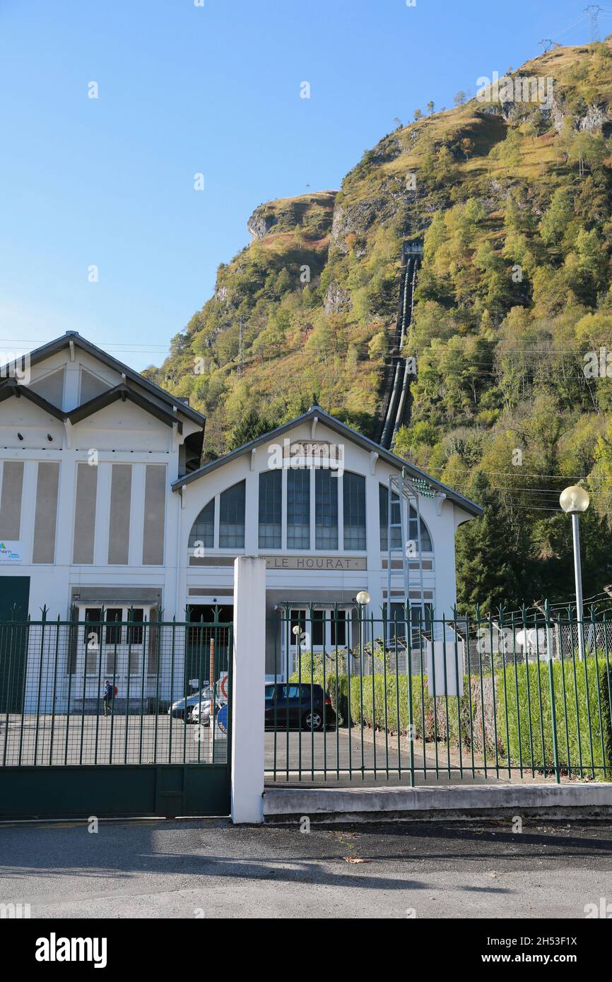 Stazione idroelettrica, Laruns, Pyrénées-Atlantici, Francia sud-occidentale, Foto Stock Stazione idroelettrica, Laruns, Pyrénées-Atlantici, Francia sud-occidentale, Foto Stock