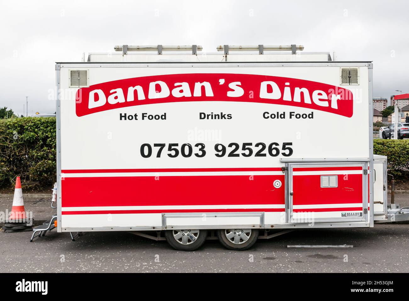 Dan's Diner food van, Scozia, Regno Unito, Europa Foto Stock