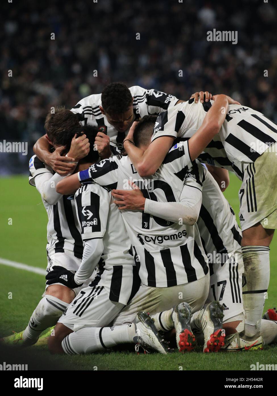 Torino, Italia. 6 novembre 2021. Juventus FC festeggia l'obiettivo durante la Juventus FC vs ACF Fiorentina, calcio italiano Serie A a a Torino, Italia, Novembre 06 2021 Credit: Independent Photo Agency/Alamy Live News Foto Stock