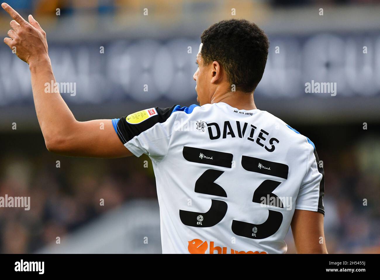 LONDRA, GBR. 6 NOVEMBRE Curtis Davies della Derby County durante la partita Sky Bet Championship tra Millwall e Derby County al Den, Londra sabato 6 novembre 2021. (Credit: Ivan Yordanov | MI News) Credit: MI News & Sport /Alamy Live News Foto Stock