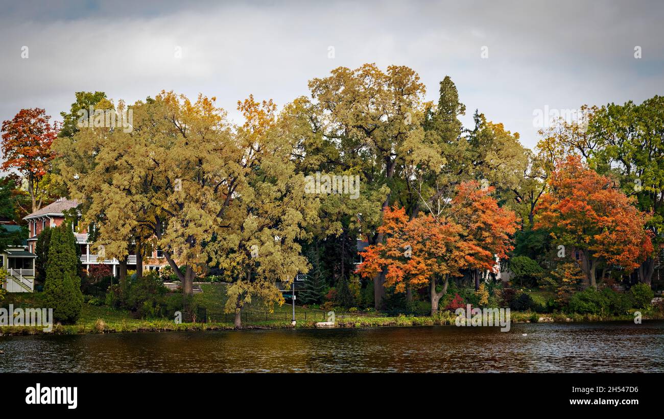 Vista sul lago Victoria e Arboretum Park, Stratford, Ontario, Canada Foto Stock