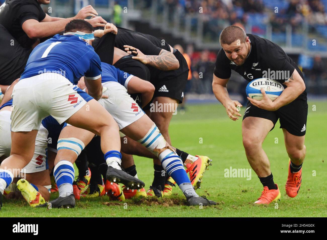 Stadio Olimpico di Roma, sul campo da gioco, Italia. 6 novembre 2021. Vs All Blacks per la serie delle Nazioni di rugby Autumn, con la maglia nera Dan Coles (C) Hooker ha segnato una prova, il team di New Zeland ha vinto 47-9 (Foto di Pasquale Gargano/Pacific Press) Credit: Pacific Press Media Production Corp./Alamy Live News Foto Stock