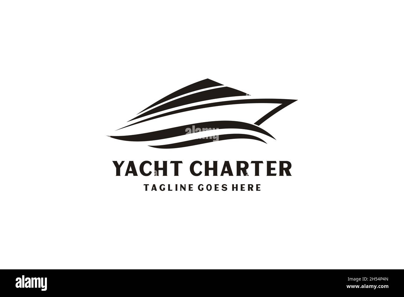 Logo Yacht / Cruise ispirati al design minimalista. Illustrazione Vettoriale