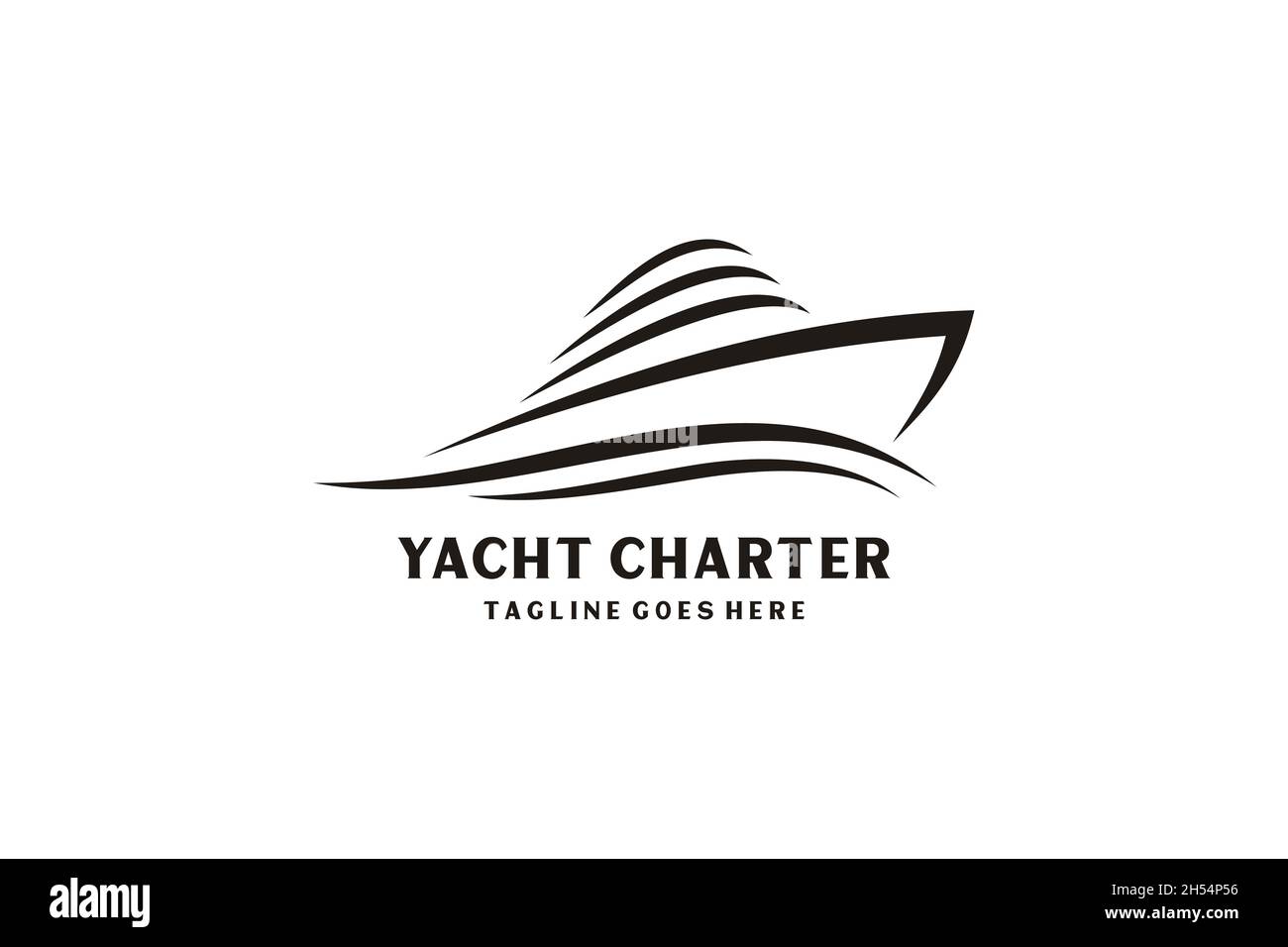 Logo Yacht / Cruise ispirati al design minimalista. Illustrazione Vettoriale