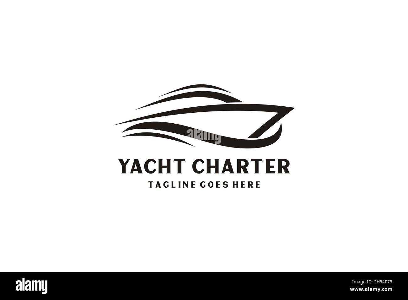 Logo Yacht / Cruise ispirati al design minimalista. Illustrazione Vettoriale