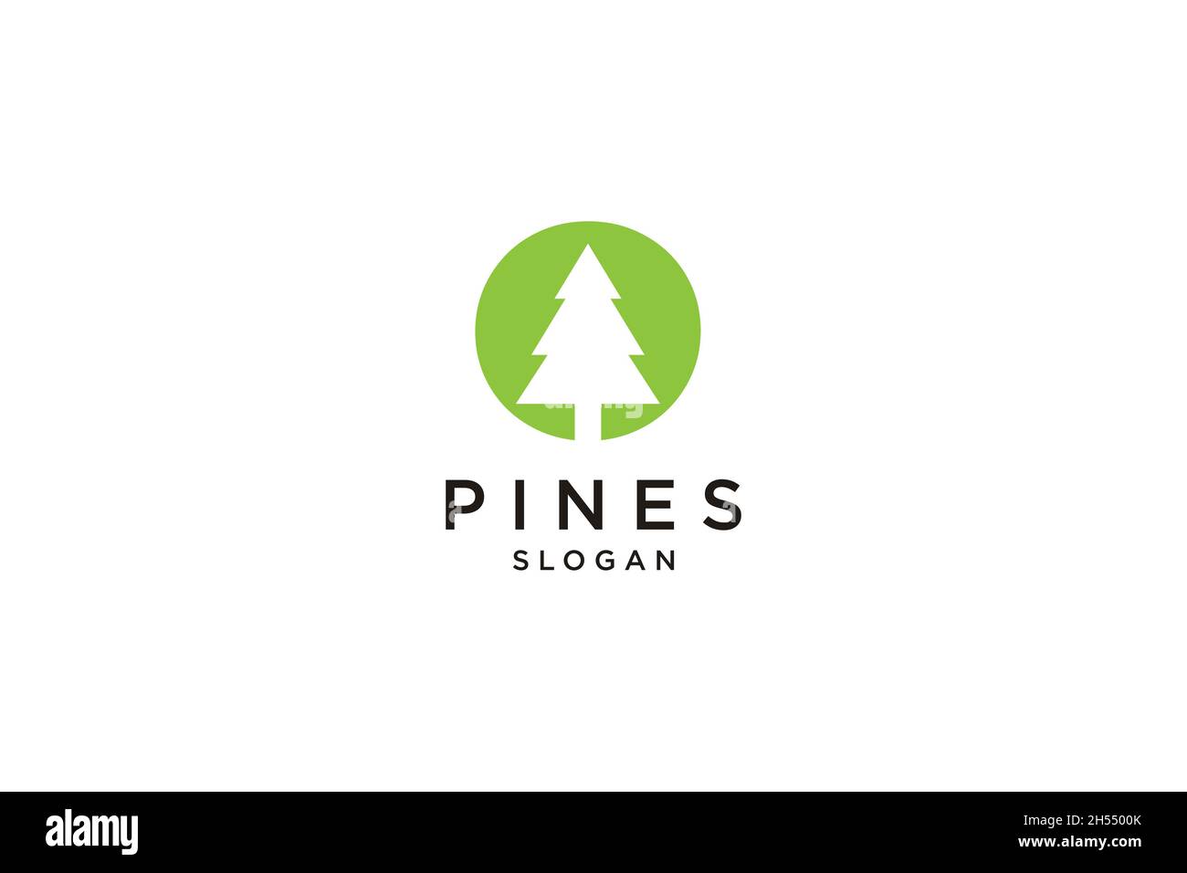 Lettera iniziale o con logo Hemlock, Evergreen, Pines, Spruce, Cedar Trees Illustrazione Vettoriale