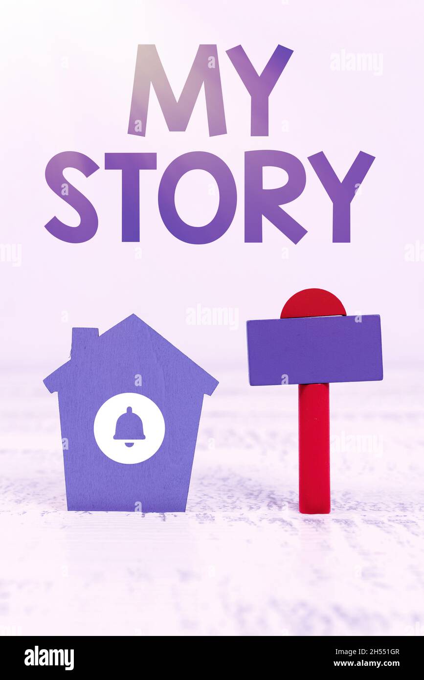 Visualizzazione concettuale My Story. Internet Concept il vostro passato eventi di vita azioni o scelte che avete fatto presentare il commercio del bene immobile, generando più meglio Foto Stock