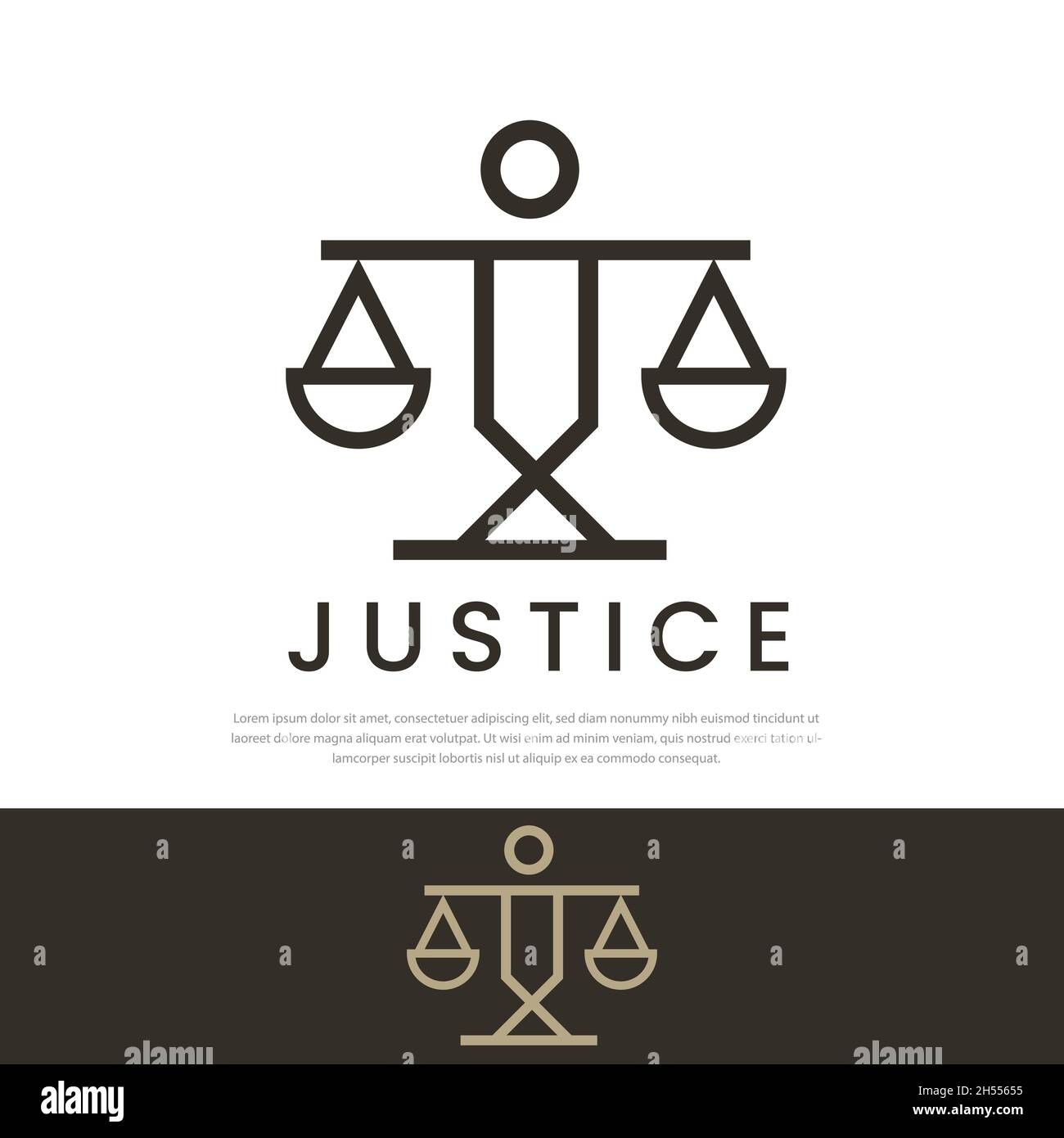 Avvocati diritto universale giustizia vettore logo giustizia scala spada simbolo Illustrazione Vettoriale