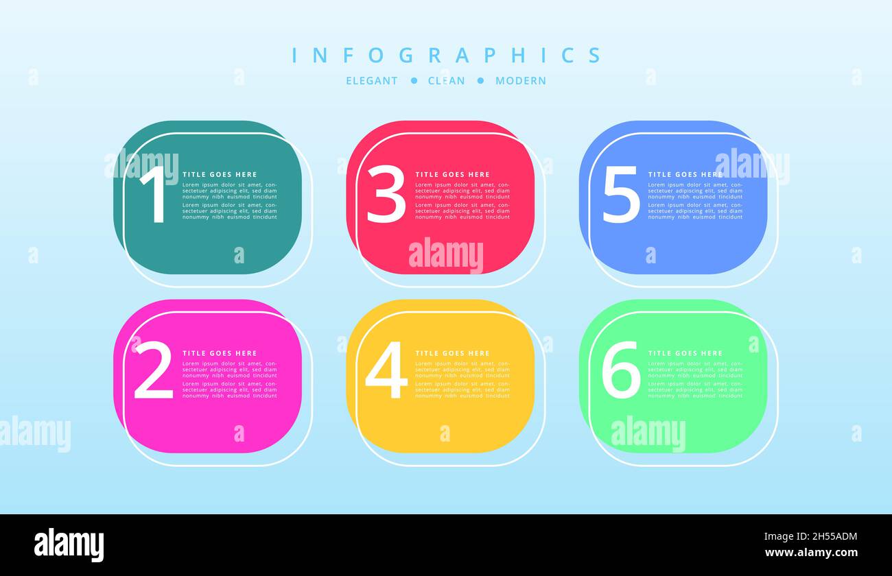 Infografica moderna. Presentazione in stile quadrato Illustrazione Vettoriale