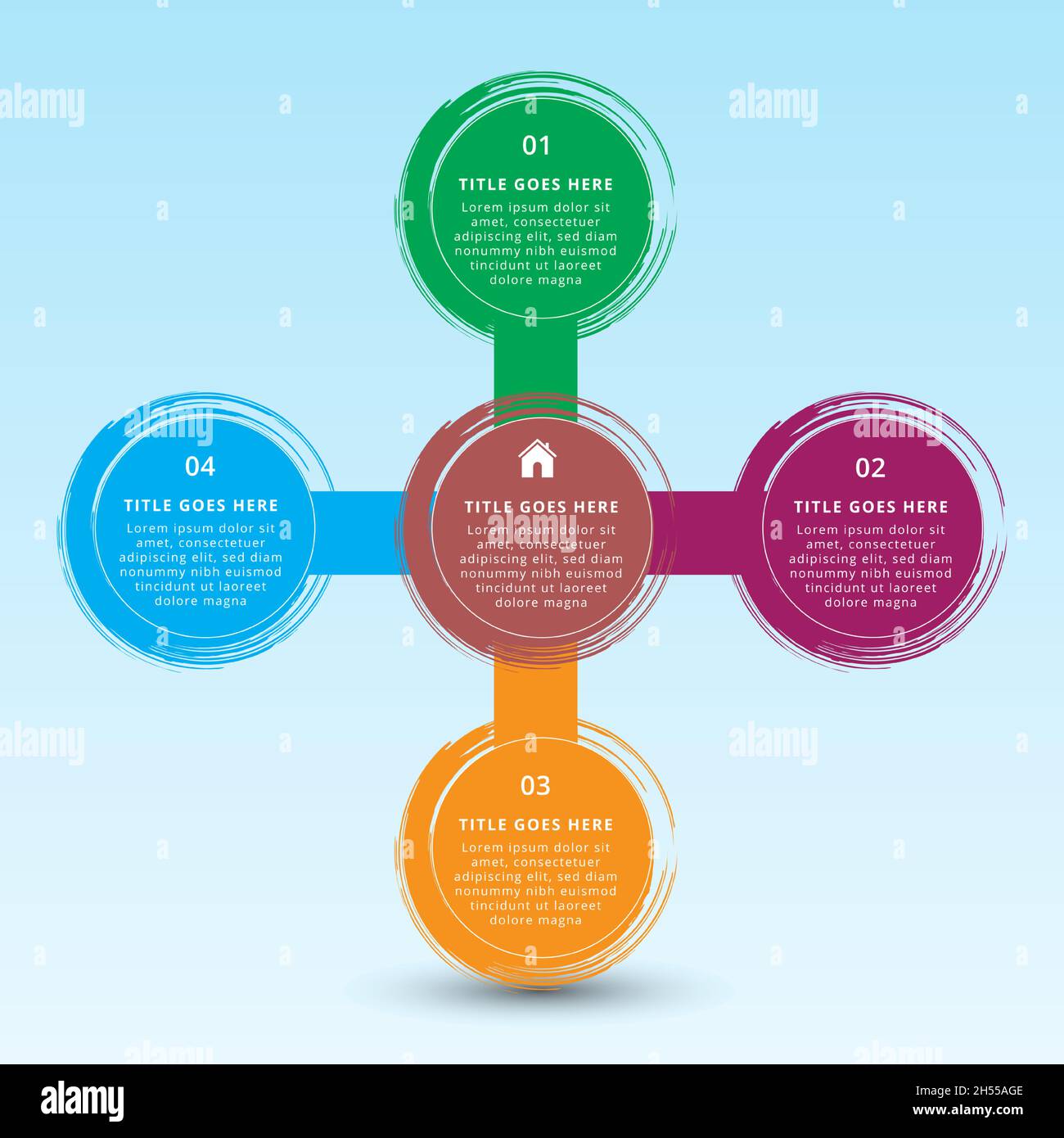 Infografica moderna. Modello stile cerchio Illustrazione Vettoriale