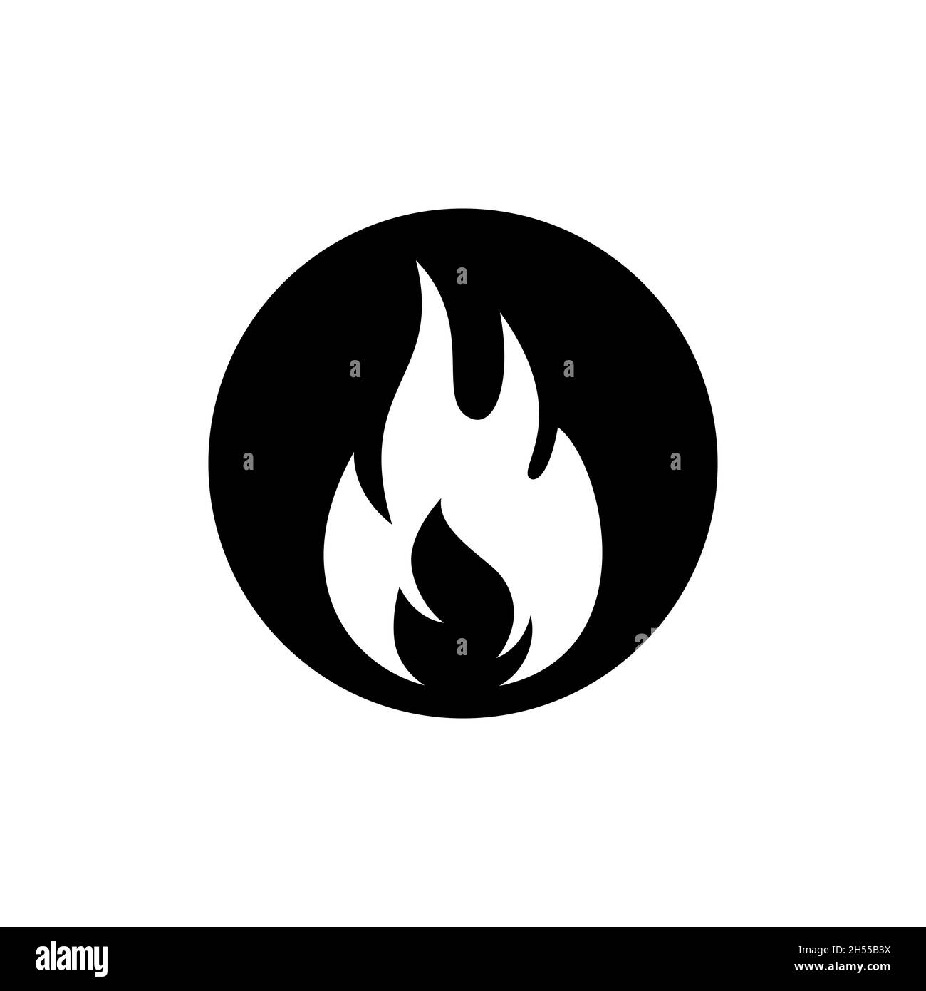 Modello di disegno con disegno vettoriale a fiamma e logo del fuoco. Vettore eps 10. Illustrazione Vettoriale