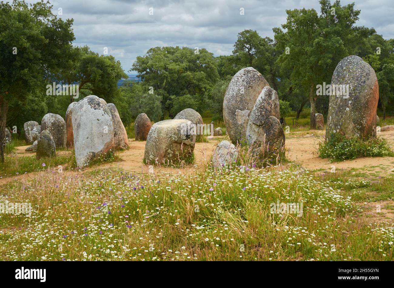 Megaliti di Almendres Foto Stock