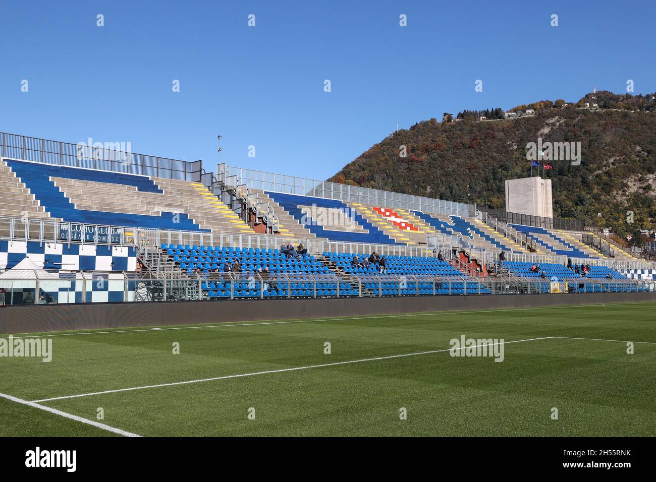 Como, Italia. 6 novembre 2021. Vista dello stand dello stadio G. Sinigaglia durante Como 1907 vs AC Perugia, Campionato Italiano di Calcio BKT a Como, Italia, Novembre 06 2021 Credit: Independent Photo Agency/Alamy Live News Foto Stock