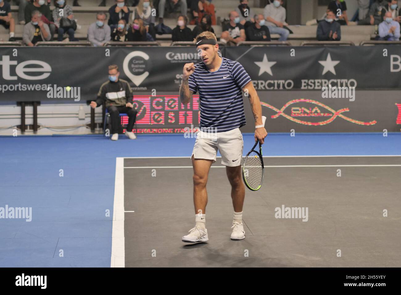 ATP International sfidante torneo città di Bergamo, prima grande semifinale con Alex Molcam n.1 di semina Foto Stock