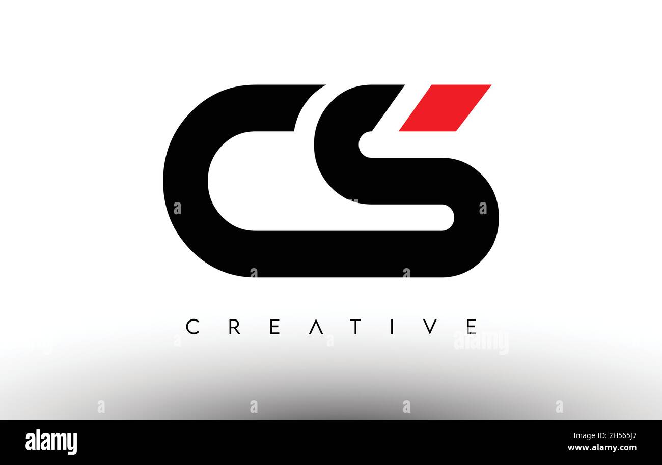 CS Creative Modern Letter Logo Design. CS icona lettere Logo illustrazione vettoriale con colori nero e rosso Illustrazione Vettoriale