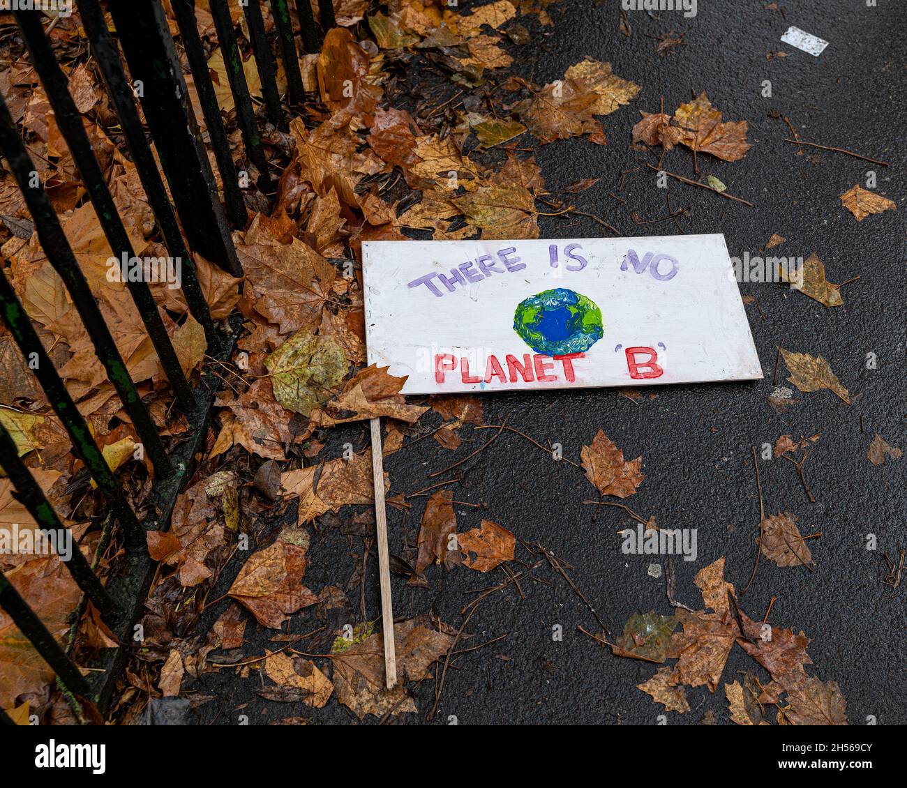 Glasgow dimostrazione COP26 azione globale per la giustizia climatica Foto Stock