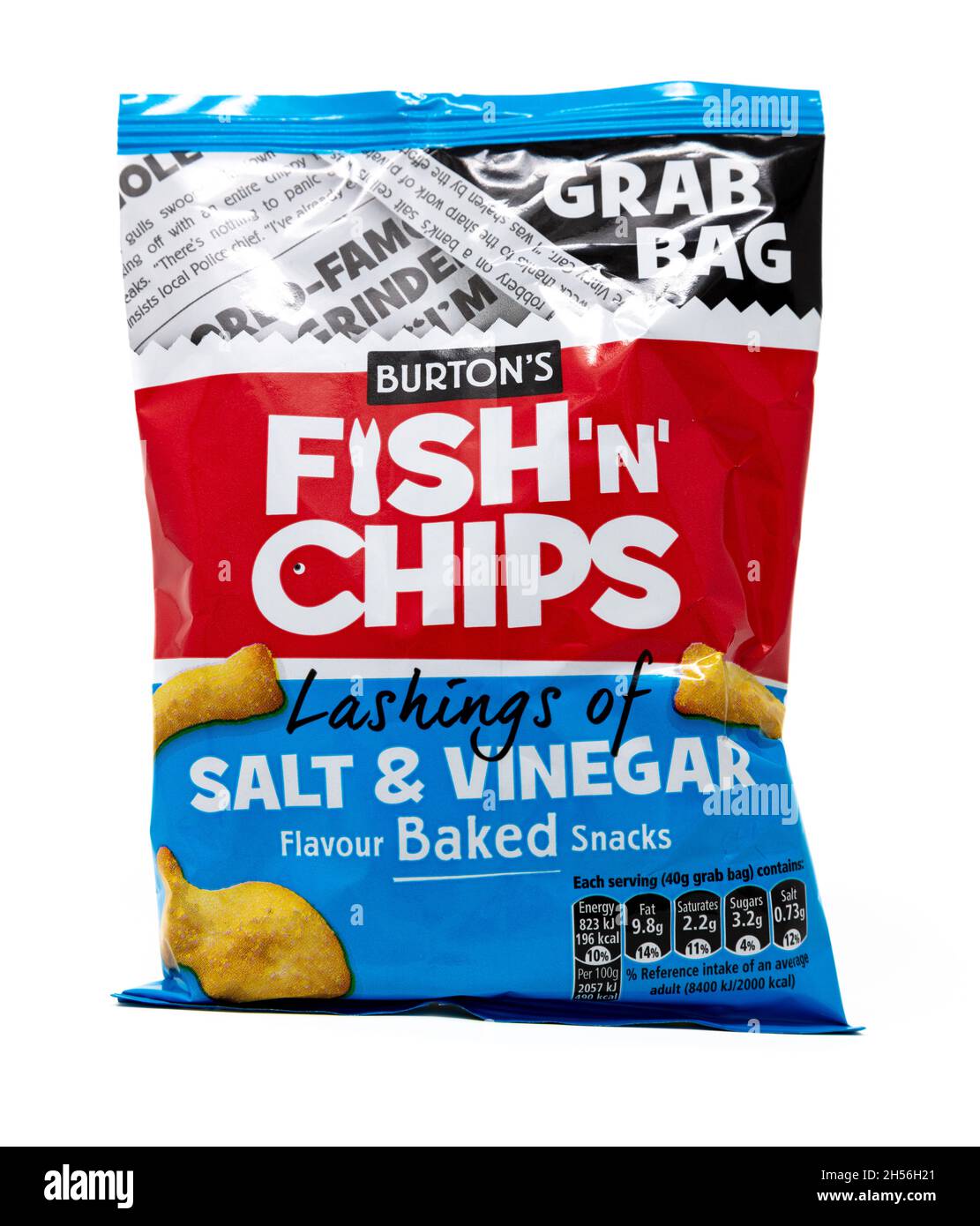 Borsa di granchio Burton Fish 'n' Chips da 40 g. Foto Stock