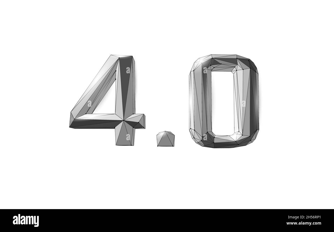 Bassa poli futuro rivoluzione industriale concetto. L'industria 4.0 ai cyber artificiale processo autonomo. La tecnologia online di gestione industriale. 3D Illustrazione Vettoriale