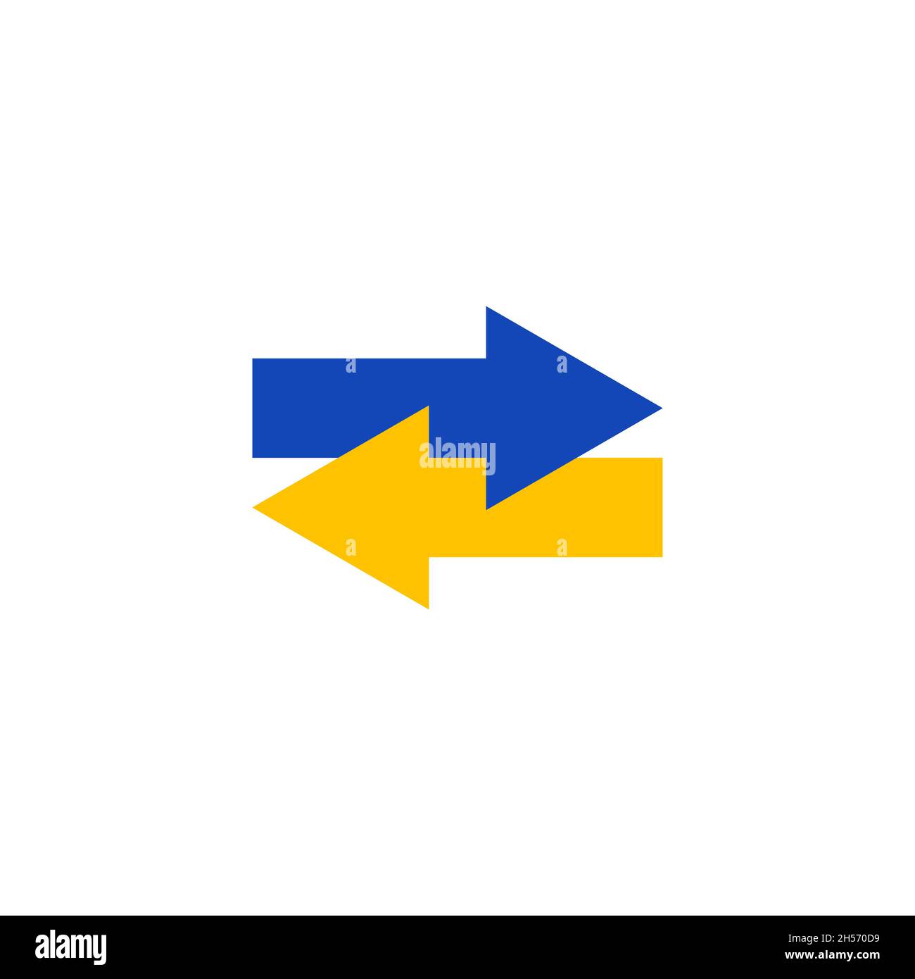 Frecce opposte. Segno di opposizione. Icona conflitto. Logo aziendale vettoriale Illustrazione Vettoriale