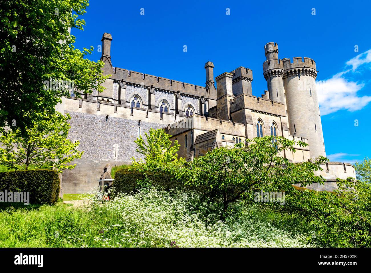 Esterno del Castello di Arundel, West Sussex, Regno Unito Foto Stock