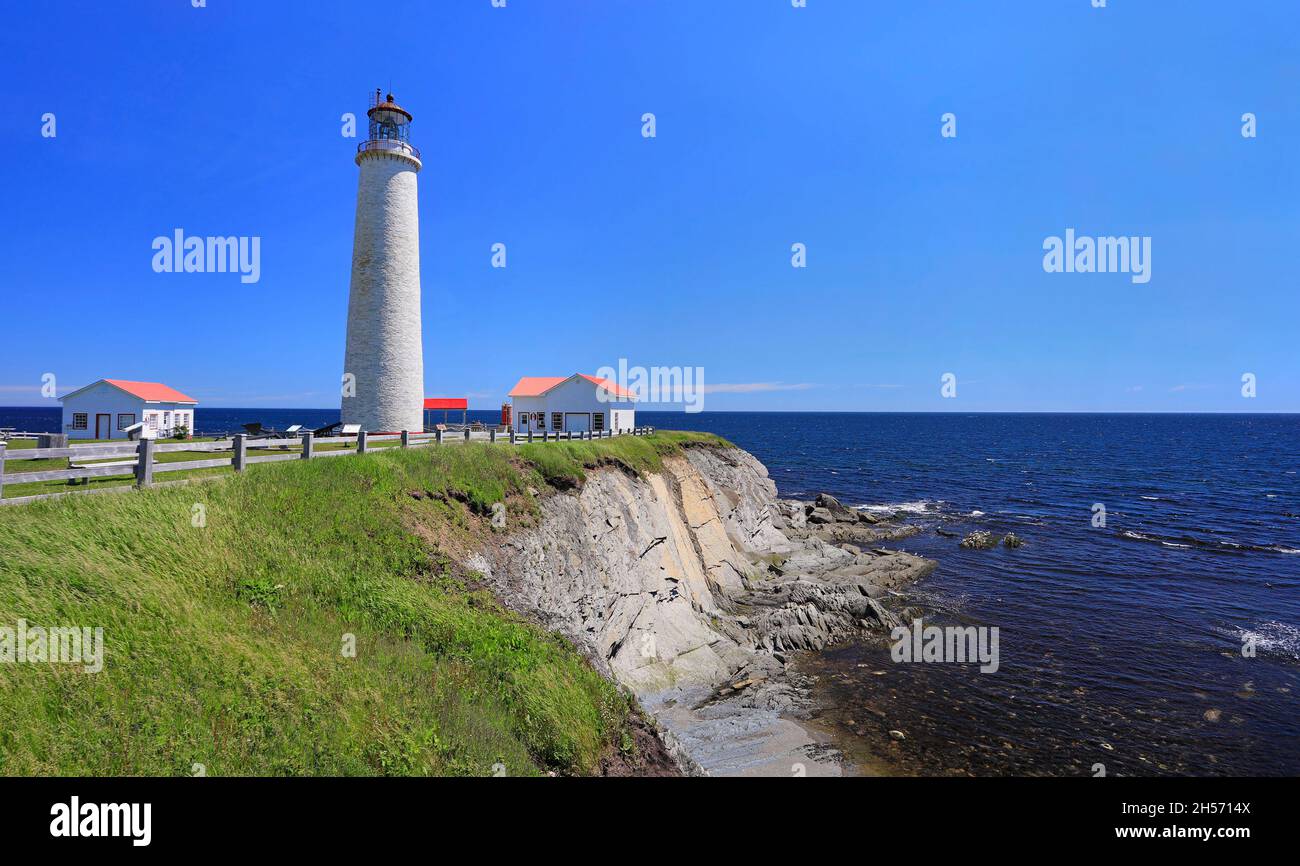 Faro di Cap des Rosiers, Quebec, Canada Foto Stock