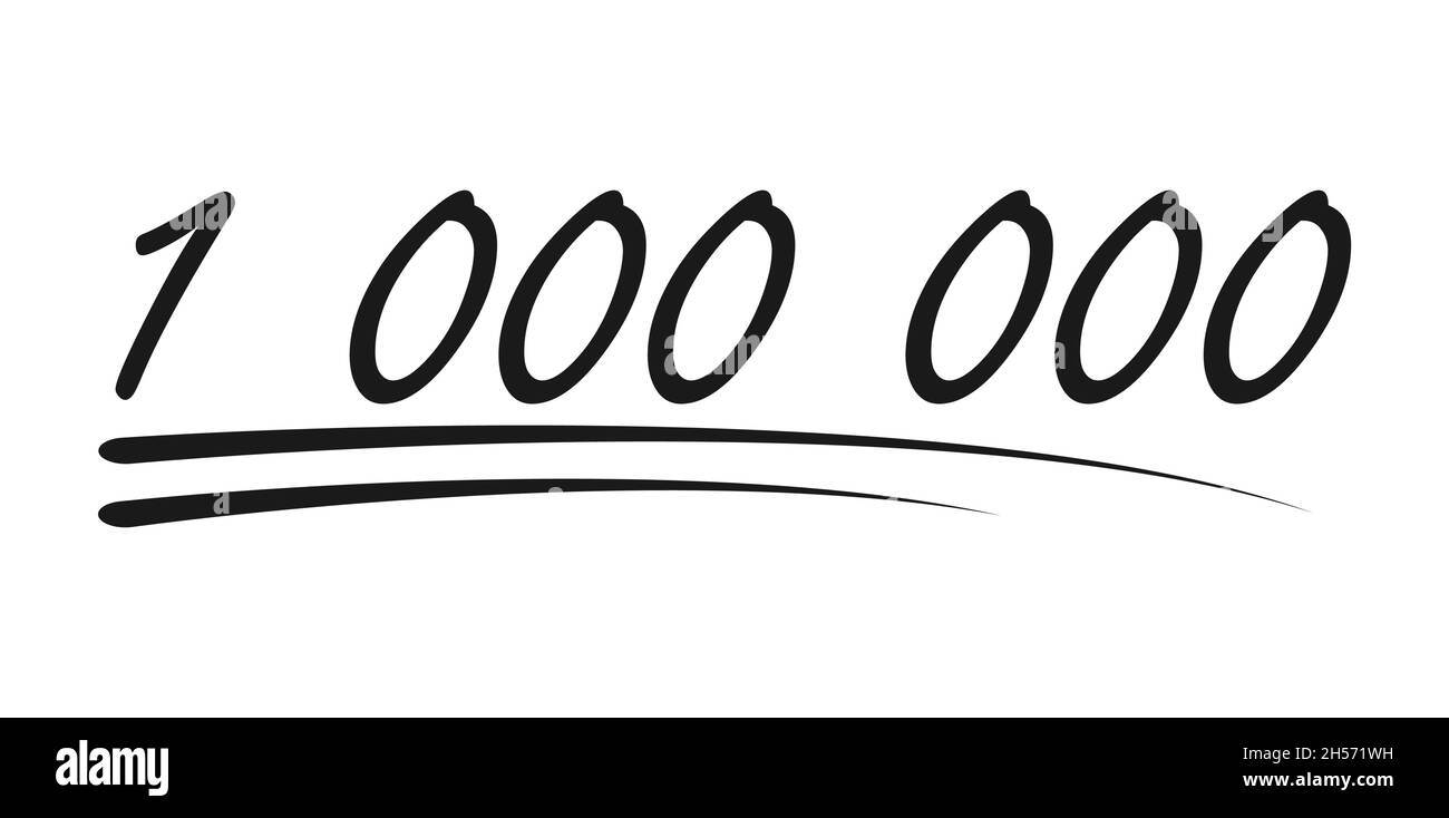 Congratulazione numero di lettere, 1000 000 celebrano icona follower, web online post vettore illustrazione . Illustrazione Vettoriale