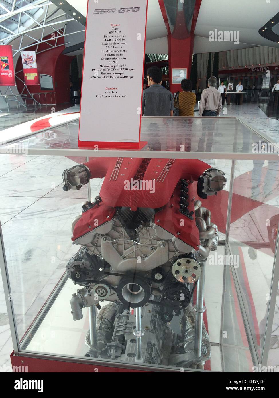 Motore Ferrari 599 GTO. Produzione 2010 — 2014. Yas Island - Abu Dhabi . Foto Stock