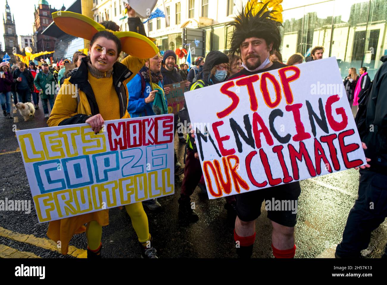 Dimostrazione COP26 a Glasgow, Regno Unito Foto Stock