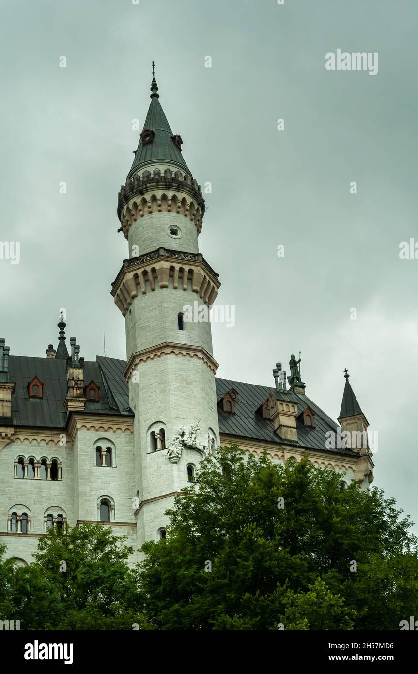 Splendida vista sul Neuschwanstein in Germania Foto Stock