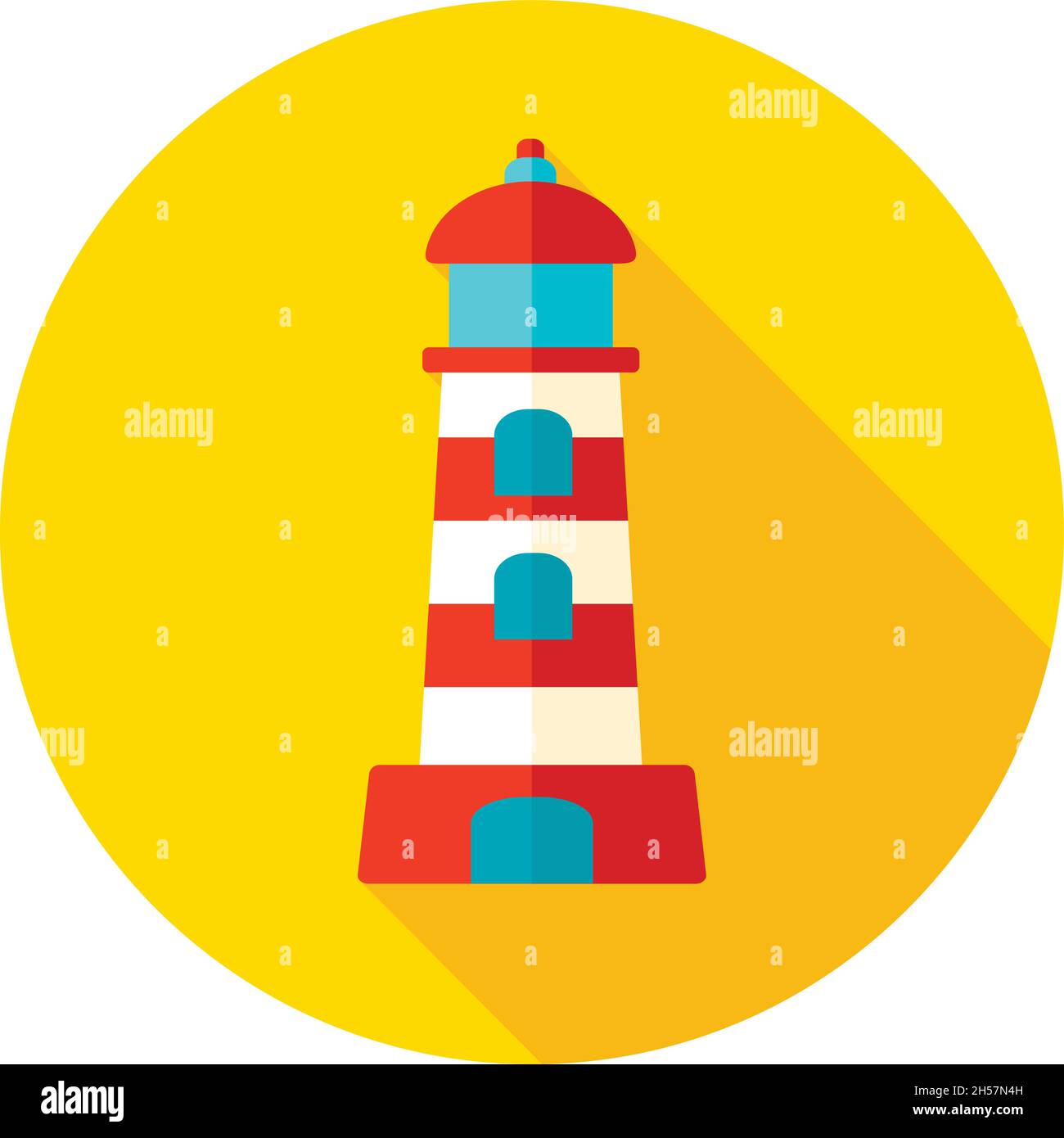 Faro piatto icona con ombra lunga, eps 10 Illustrazione Vettoriale