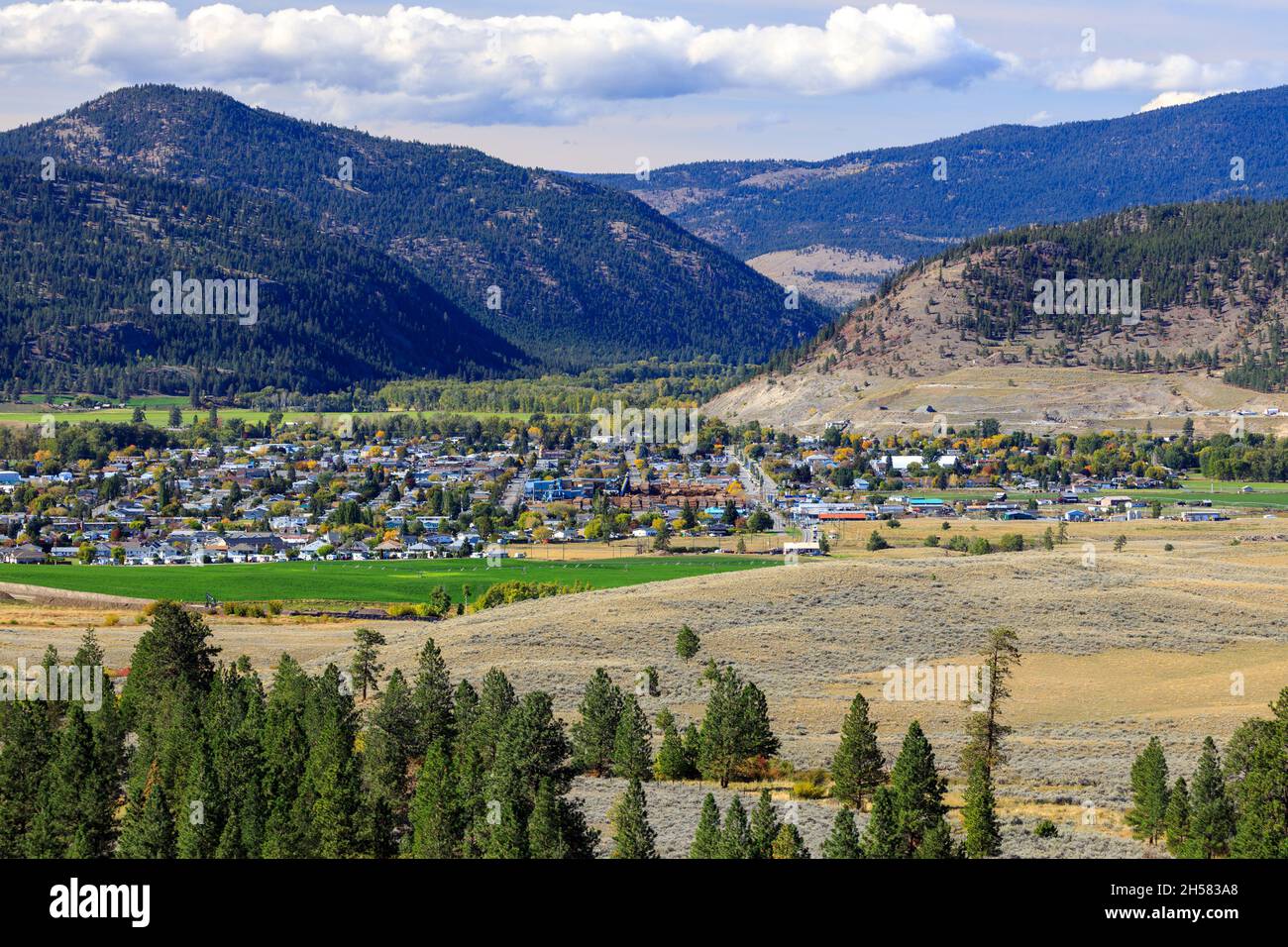 Merritt è una città situata nella valle di Nicola, nel sud-centrale degli interni della British Columbia, Canada. Foto Stock