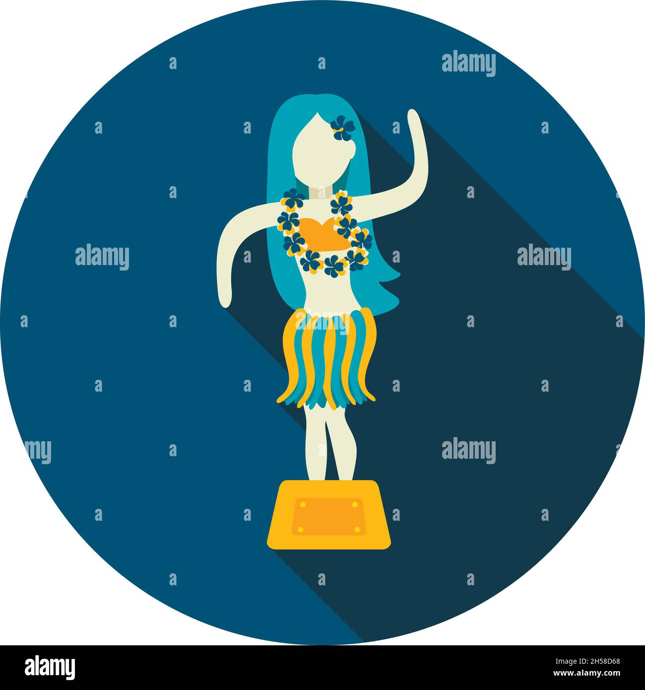 Icona vettore statuette ballerino Hula. Estate. Ora legale. Vacanza. Vacanze, eps 10 Illustrazione Vettoriale