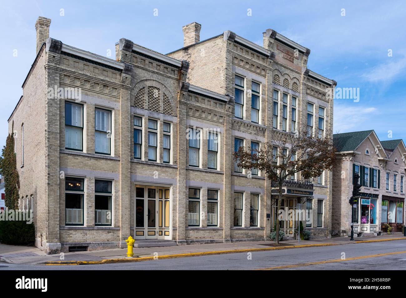 Washington House Inn costruito nel 1886 a Cedarburg, WISCONSIN. Sul registro nazionale dei luoghi storici negli Stati Uniti Foto Stock