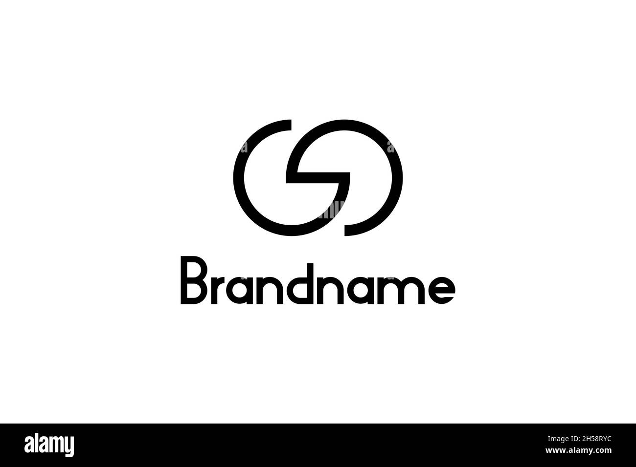 Modello di design del logo Letter GO. Illustrazione Vettoriale