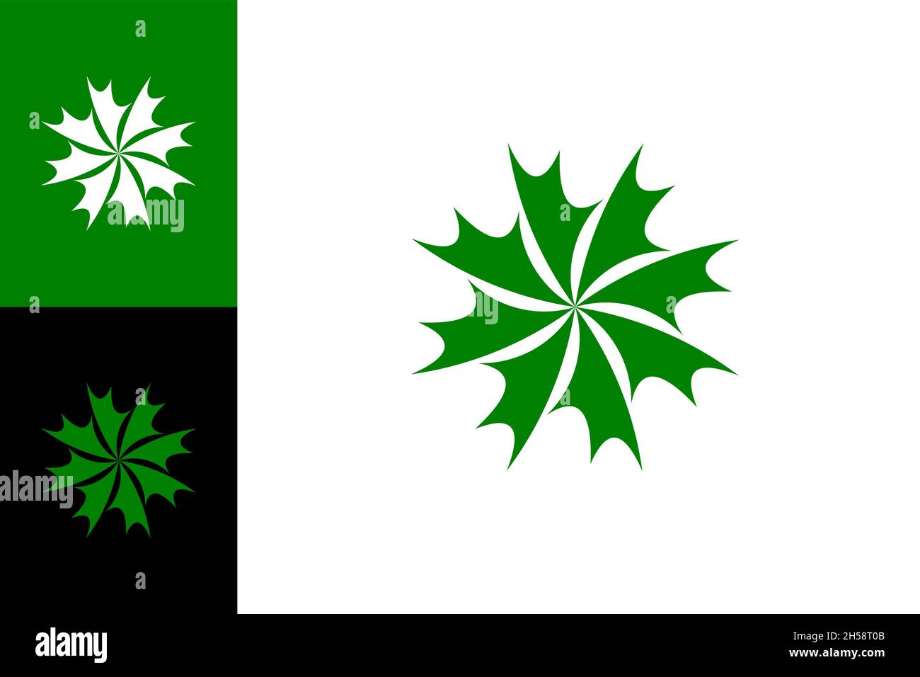 Modello di design con logo grafico a foglia floreale. Illustrazione Vettoriale Modello di design con logo grafico a foglia floreale. Illustrazione Vettoriale