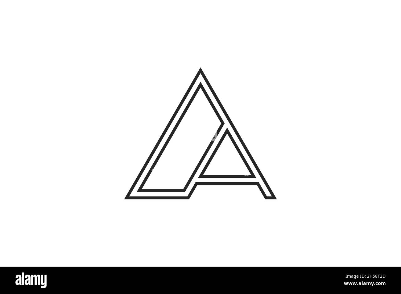 Lettera triangolare Un concetto di disegno del logo. Illustrazione Vettoriale