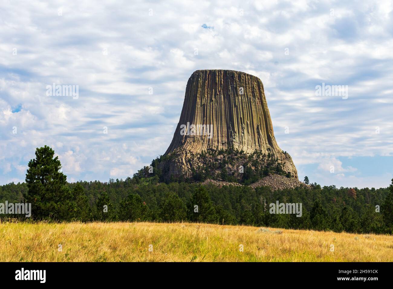 Pomeriggio estivo al Devils Tower National Monument, Wyoming Foto Stock