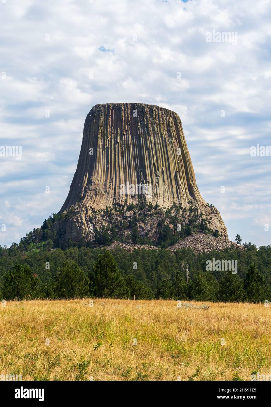 Pomeriggio estivo al Devils Tower National Monument, Wyoming Foto Stock