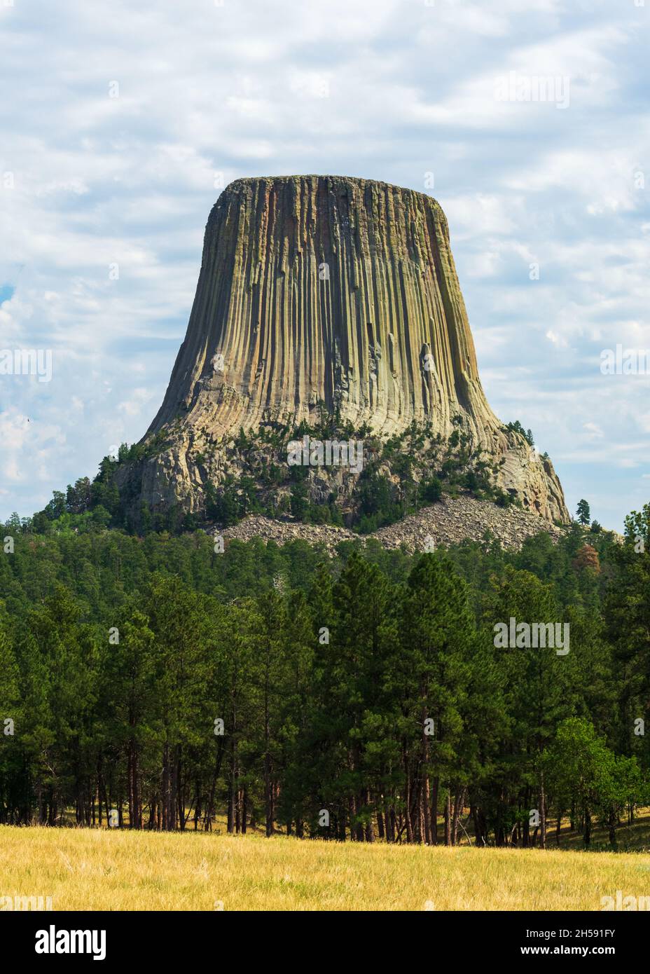 Pomeriggio estivo al Devils Tower National Monument, Wyoming Foto Stock