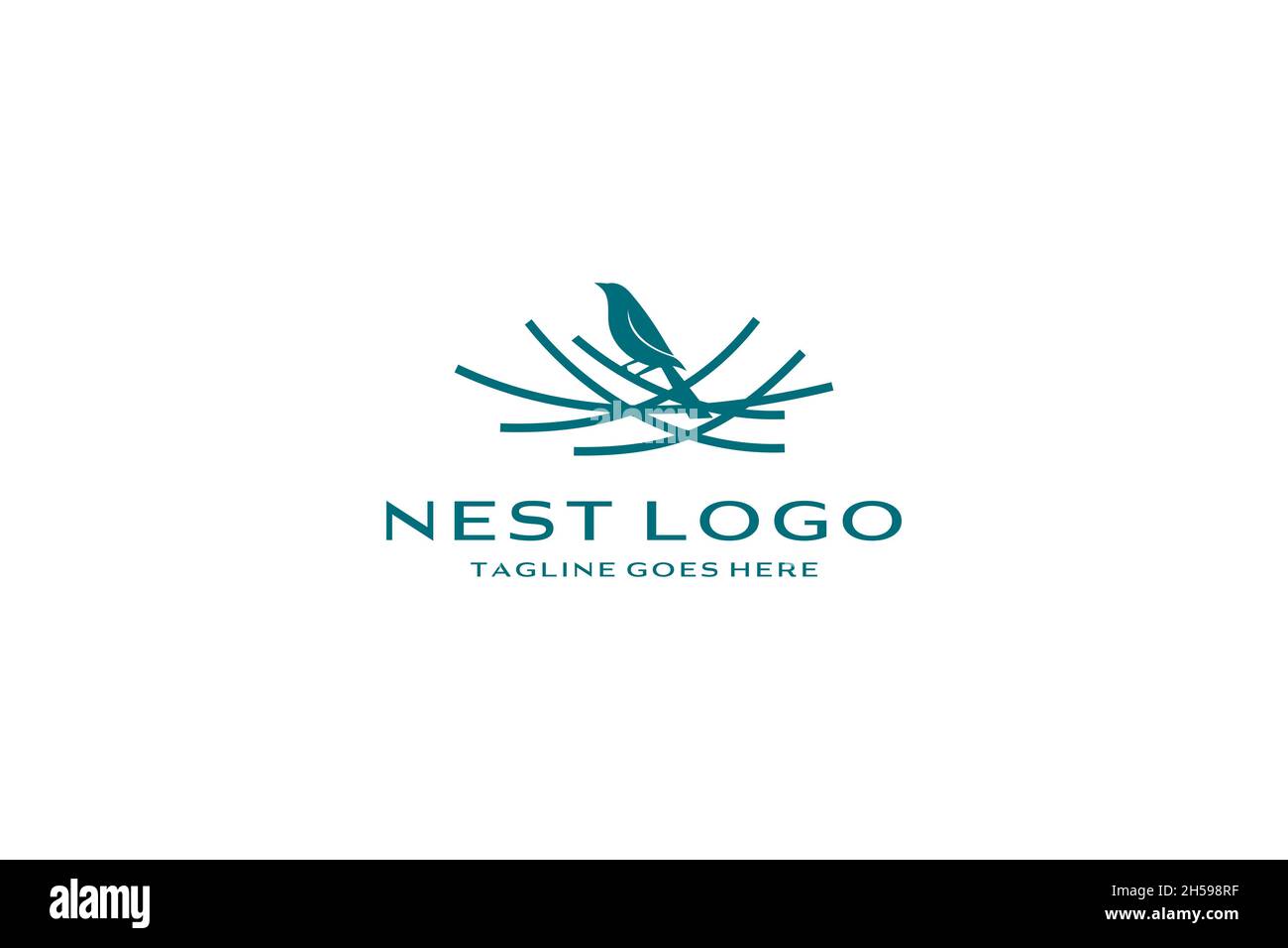 Icona vettore di disegno del logo Bird Nest Illustrazione Vettoriale