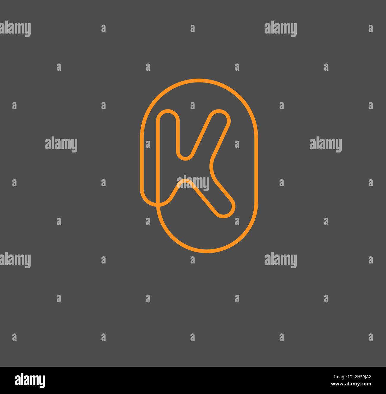 Lettera k semplice e lussuosa con linee geometriche sottili vettoriali Illustrazione Vettoriale