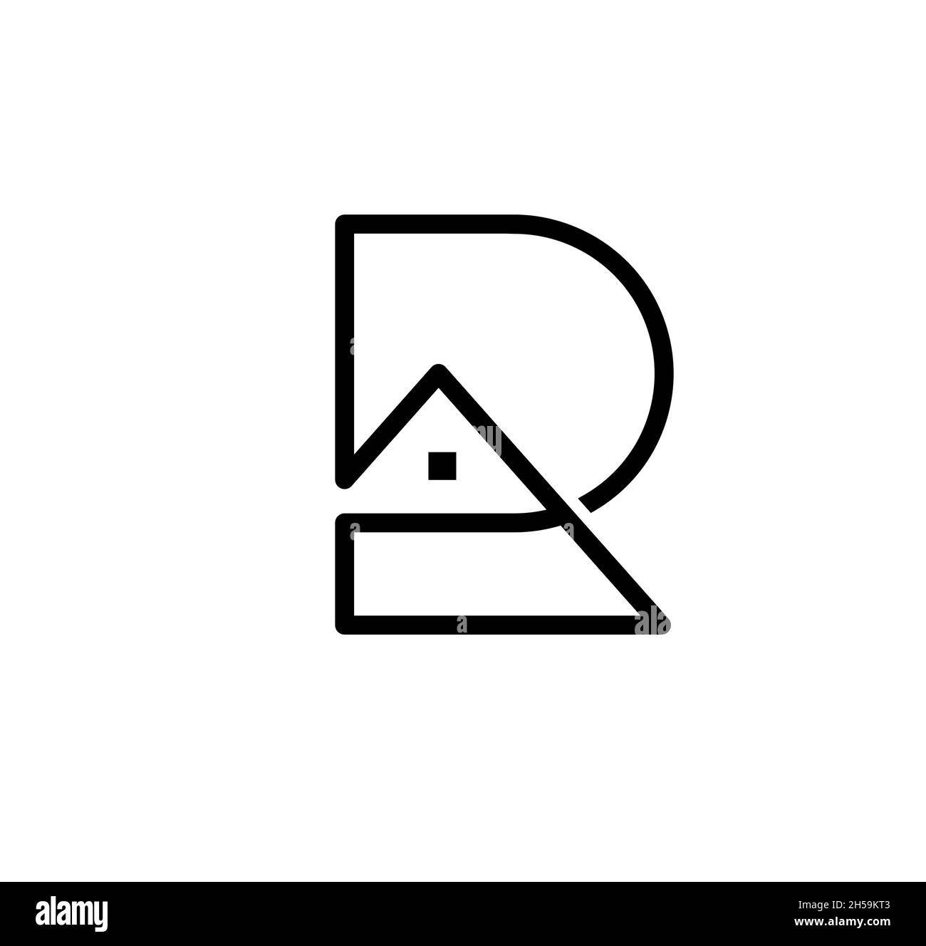 Illustrazione vettoriale del logo della casa del Creative Initial Letter r, Vector del logo del Real Estate Illustrazione Vettoriale