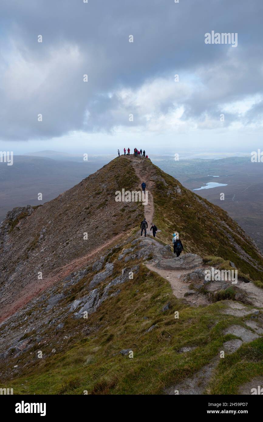 Cima del Monte Errigal a Donegal, Irlanda Foto Stock