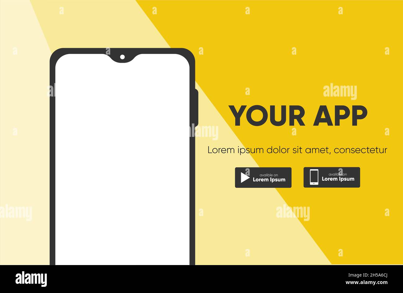 Pagina di destinazione del sito Web dell'app per il download. Foto Stock