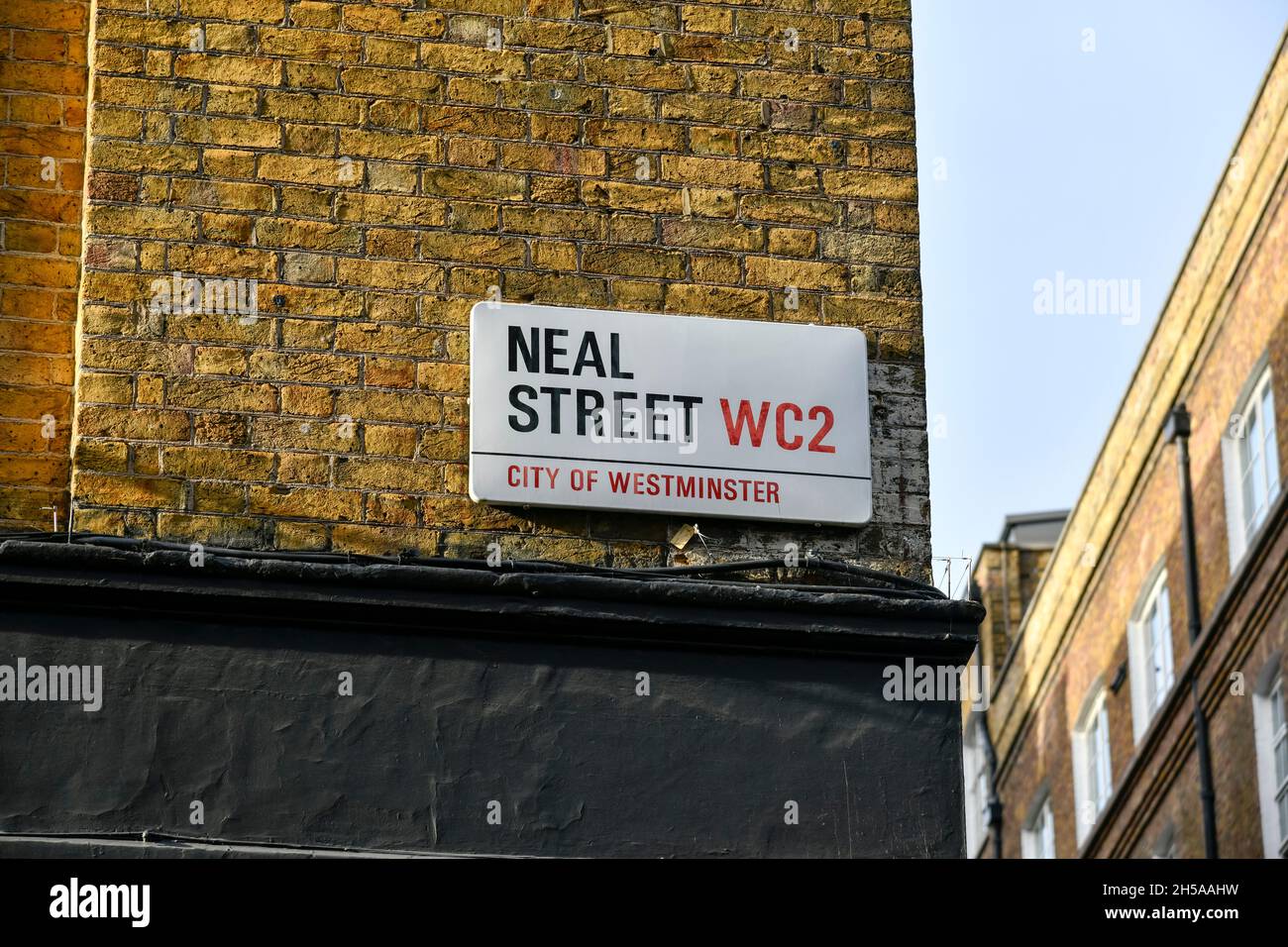 Segnaletica stradale Neal Street, London, WC2, England, UK Foto Stock