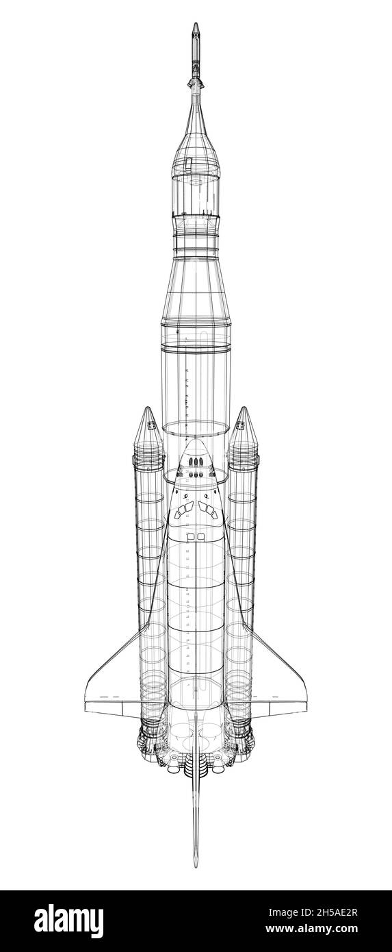 Navetta per il trasporto di razzi Illustrazione Vettoriale