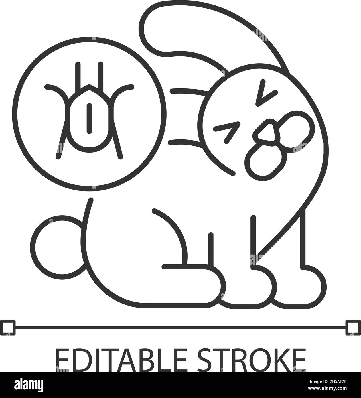 Icona lineare dell'infezione dell'orecchio Illustrazione Vettoriale